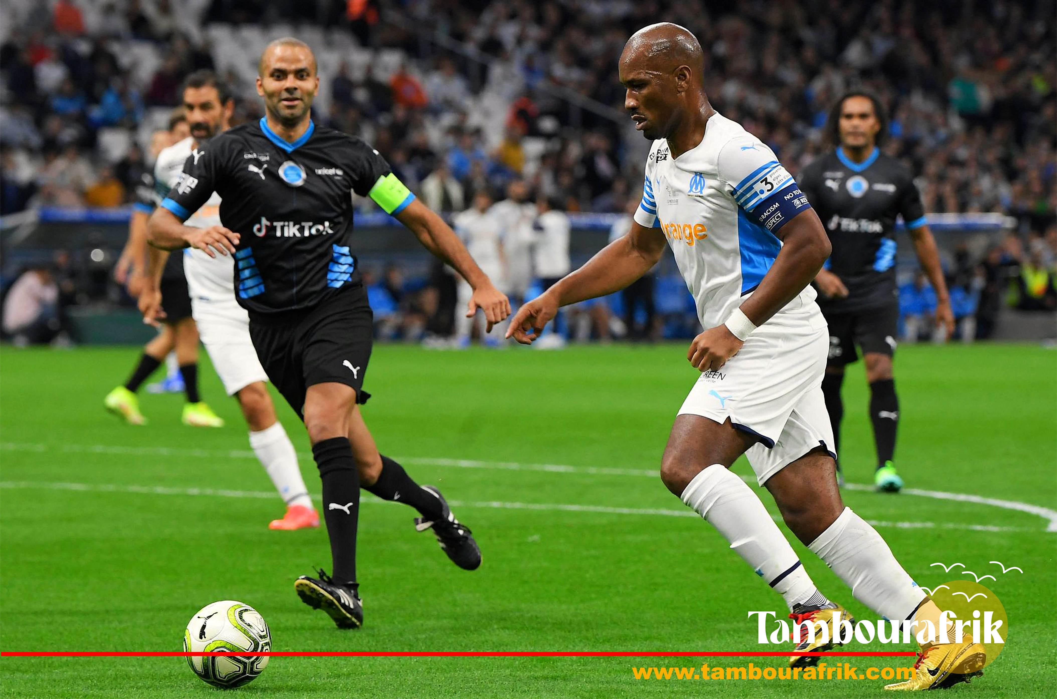 Didier Drogba et Tony Parker au match de charité pour l'école ivoirienne