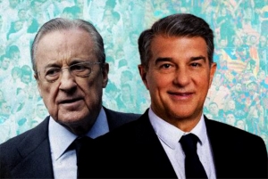 Joan Laporta et Florentino Perez, respectivement présidents du FC Barcelone et du Réal Madrid