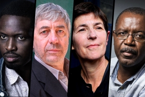 De Gauche à droite : Mohamed Mbougar Saar, Sorj Chalandon, Christine Angot, Louis-Philippe Dalembert